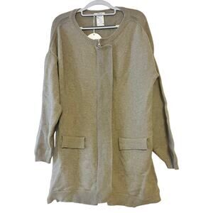NEW Chloe Marron Wool Cardigan Sweater Jacket •Women M• Zip Taupe Made In Italy